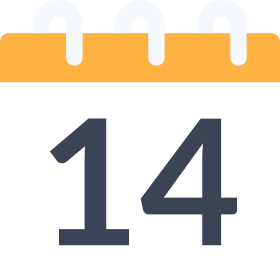 14 day free trial calendar icon
